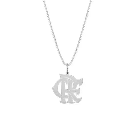 Pingente CRF em Prata 925 com Corrente de 60cm - Oficial Flamengo - UN
