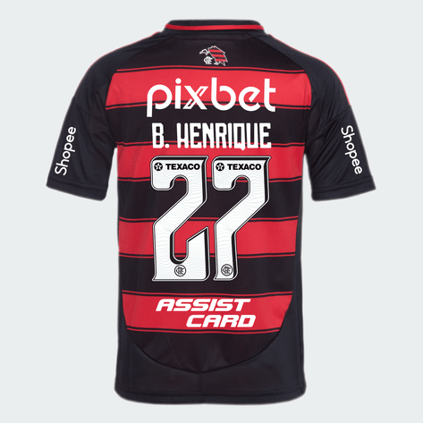 Manto Flamengo Jogo 1 2025 – Com Kit Patrocínio – B. Henrique 27