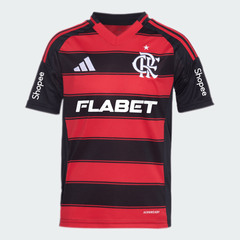 Manto Flamengo Jogo 1 2025 – Com Kit Patrocínio – De Arrascaeta 10