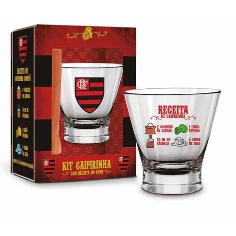 Conjunto Caipirinha Flamengo Copo + Socador - UN